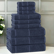 Mile Smart Twist Viscose Cotton Blend Solid 9 Piece Towel Set