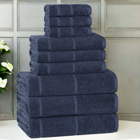 Mile Smart Twist Viscose Cotton Blend Solid 9 Piece Towel Set