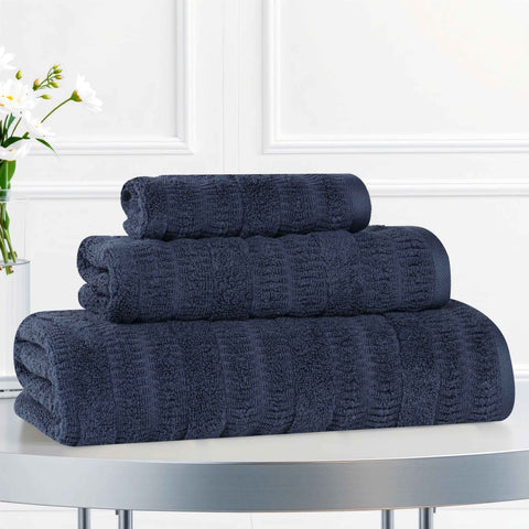 Mika Smart Twist Viscose Cotton Blend Textured Ribbed 3 Piece Set