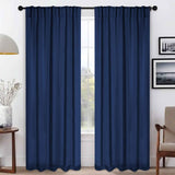 Blackout Window Curtains Solid Room Darkening Back Tab Set of 2