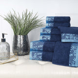 Cotton Floral Jacquard Towel Set 8-Piece - Wisteria