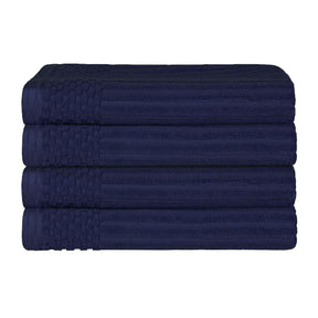 Soho Ribbed Cotton Absorbent Bath Towel Set of 4
