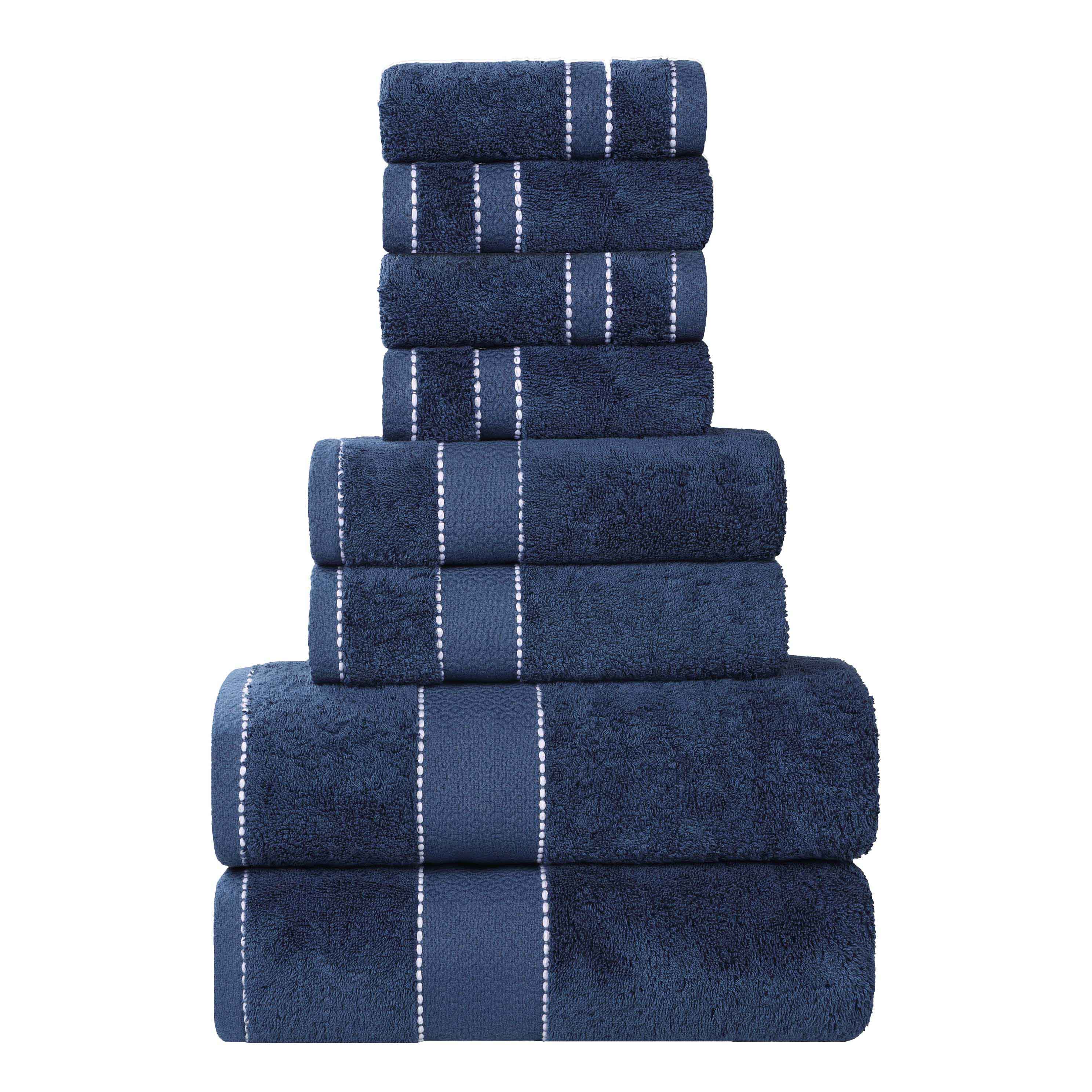 Niles Egyptian Giza Cotton Plush Heavyweight Soft 8 Piece Towel Set