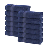 Brea Zero-Twist Cotton Ribbed Face Towel Set 12 Piece
