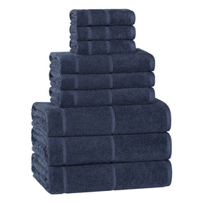 Mile Smart Twist Viscose Cotton Blend Solid 9 Piece Towel Set