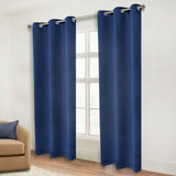 Classic Modern Solid Room Darkening Blackout Curtain Panels, Set of 2