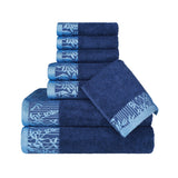 Cotton Floral Jacquard Towel Set 8-Piece - Wisteria