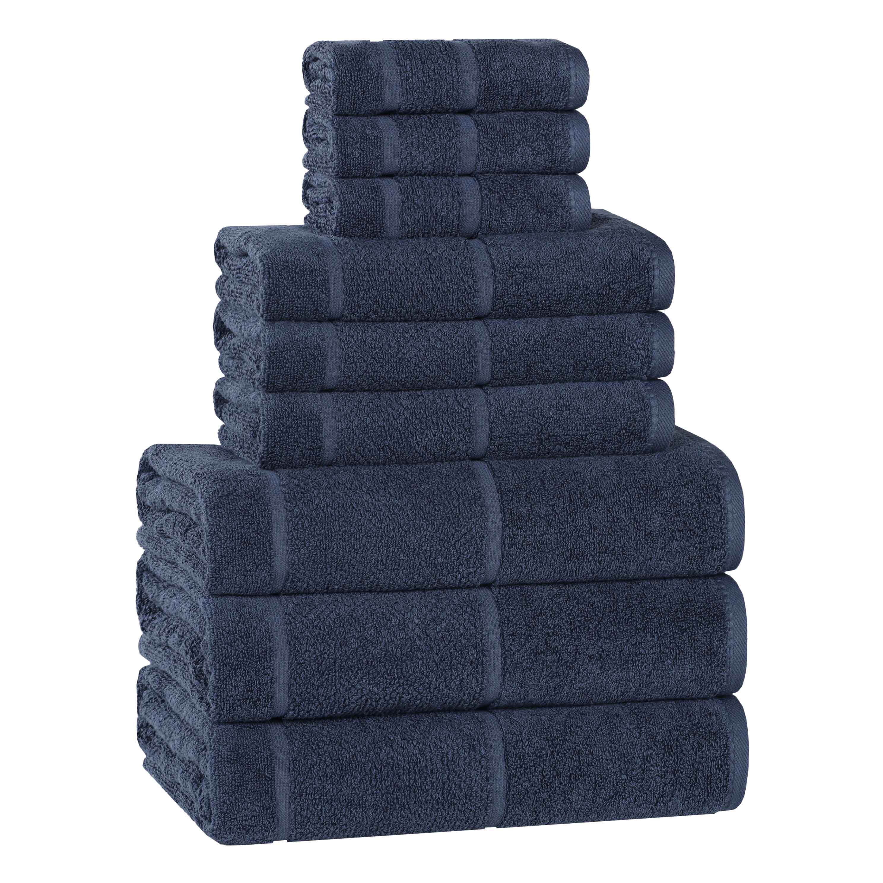Mile Smart Twist Viscose Cotton Blend Solid 9 Piece Towel Set