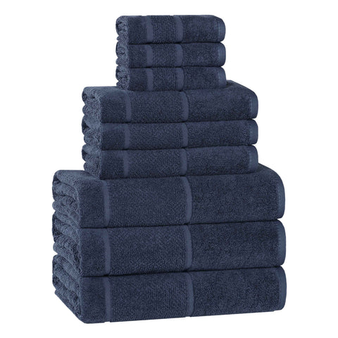 Mile Smart Twist Viscose Cotton Blend Solid 9 Piece Towel Set