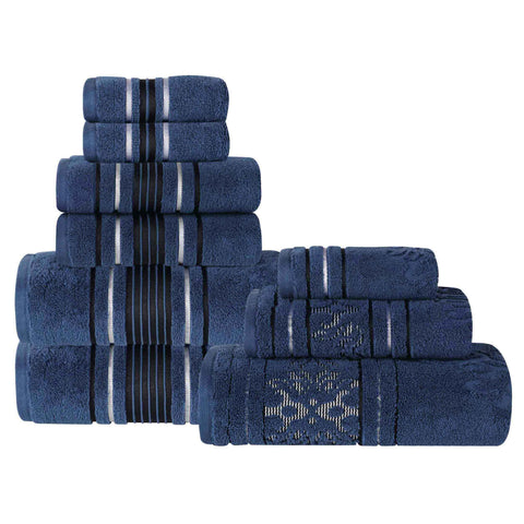 Zero-Twist Cotton Jacquard Towel Set 9 Piece - Sadie