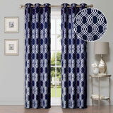 Ribbon Trellis Washable Room Darkening Blackout Curtains, Set of 2