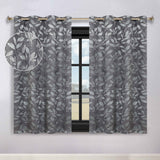 Leaves Room Darkening Washable Blackout Curtain Panels, Set of 2