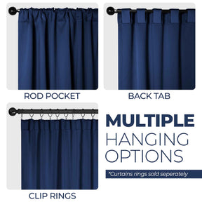 Solid Room Darkening Blackout Curtain Panels, Back Tabs, Set of 2