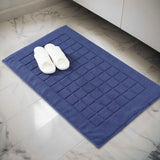 Nora Cotton Thick Solid Checkered Washable Bath Mat Set of 2