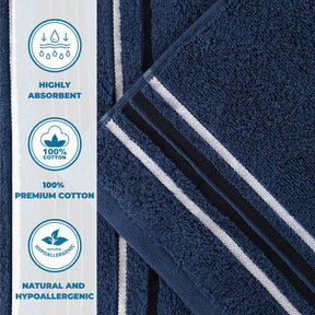 Sadie Zero Twist Cotton Solid Absorbent 3 Piece Towel Set