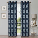 Ribbon Trellis Washable Room Darkening Blackout Curtains, Set of 2