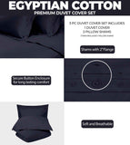 Egyptian Cotton 300 Thread Count Solid Luxury Duvet Cover Set
