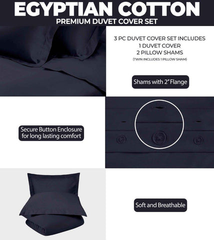 300 Thread Count Egyptian Cotton Solid Duvet Cover