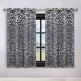 Leaves Room Darkening Washable Blackout Curtain Panels, Set of 2