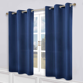 Classic Modern Solid Room Darkening Blackout Curtain Panels, Set of 2