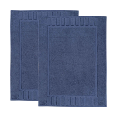 Leo Cotton Modern Absorbent Heavy Washable Bath Mat Set of 2