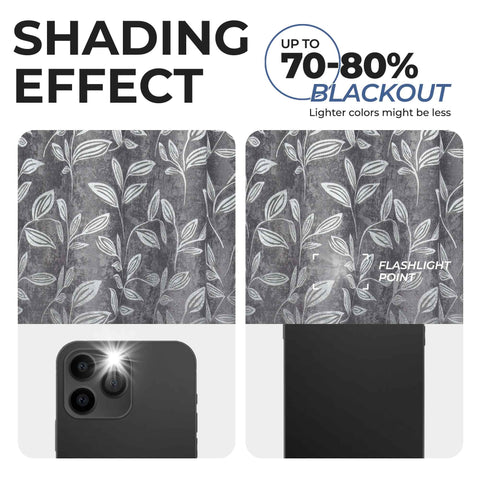 Leaves Room Darkening Washable Blackout Curtain Panels, Set of 2