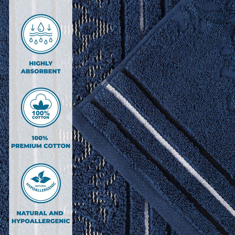 Zero-Twist Cotton Jacquard Towel Set 9 Piece - Sadie