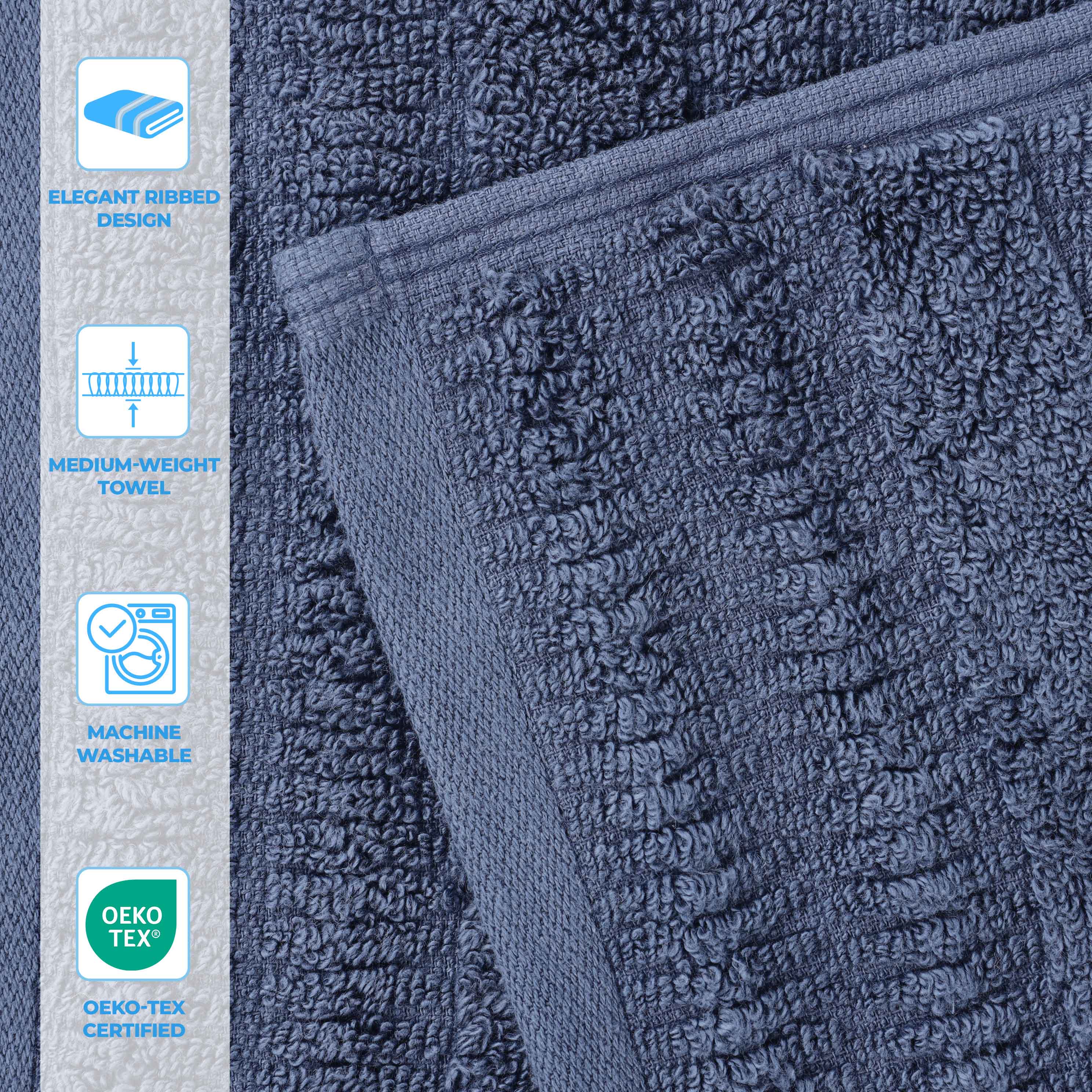 Mika Smart Twist Viscose Cotton Blend Textured Ribbed 3 Piece Set