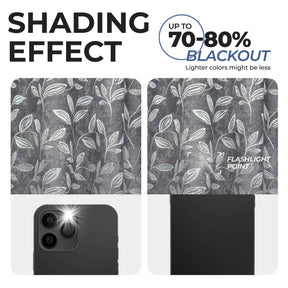 Leaves Room Darkening Washable Blackout Curtain Panels, Set of 2