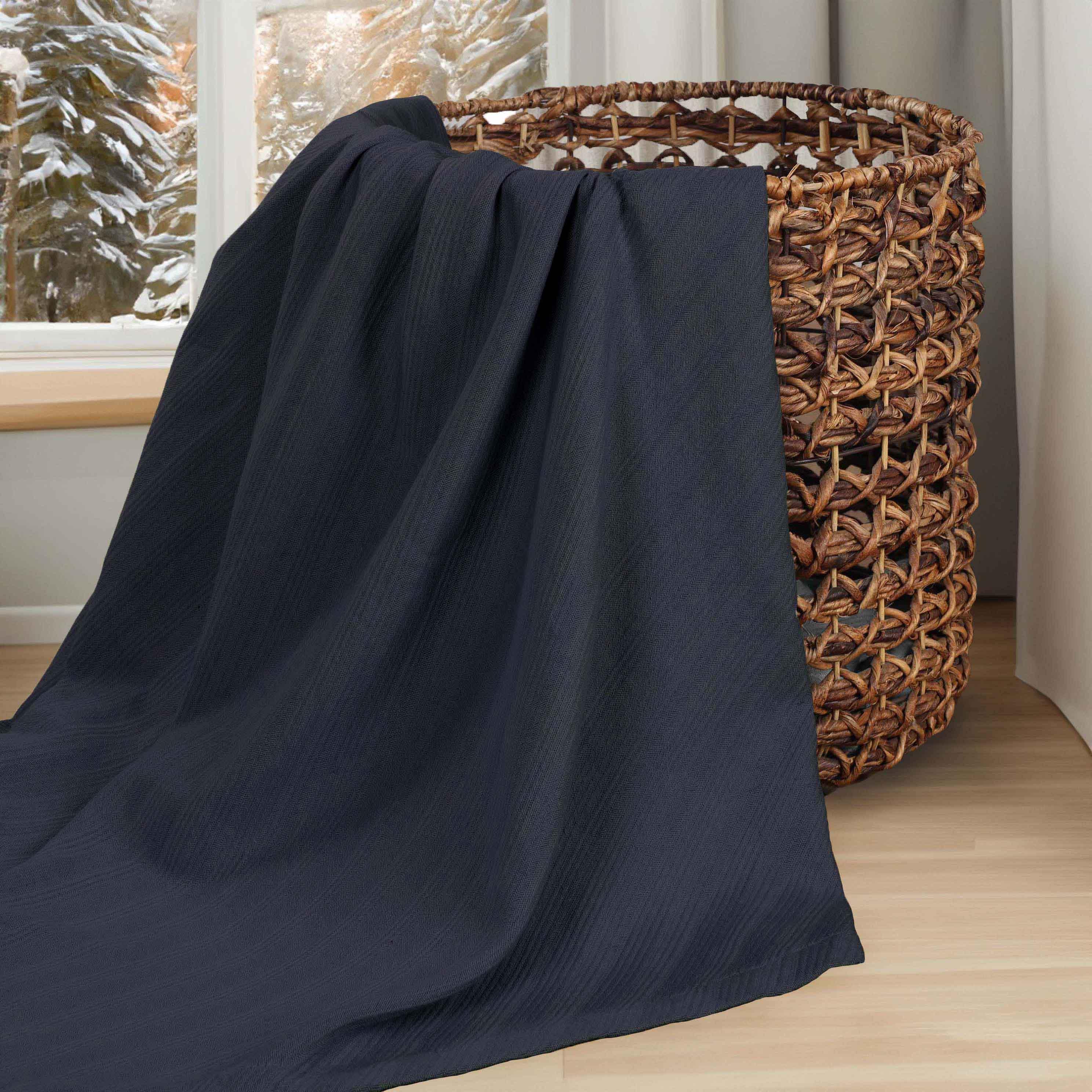 Milan Cotton Textured Jacquard Striped Lightweight Woven Blanket