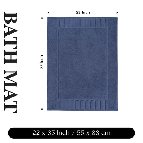 Leo Cotton Modern Absorbent Heavy Washable Bath Mat Set of 2