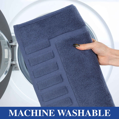 Leo Cotton Modern Absorbent Heavy Washable Bath Mat Set of 2