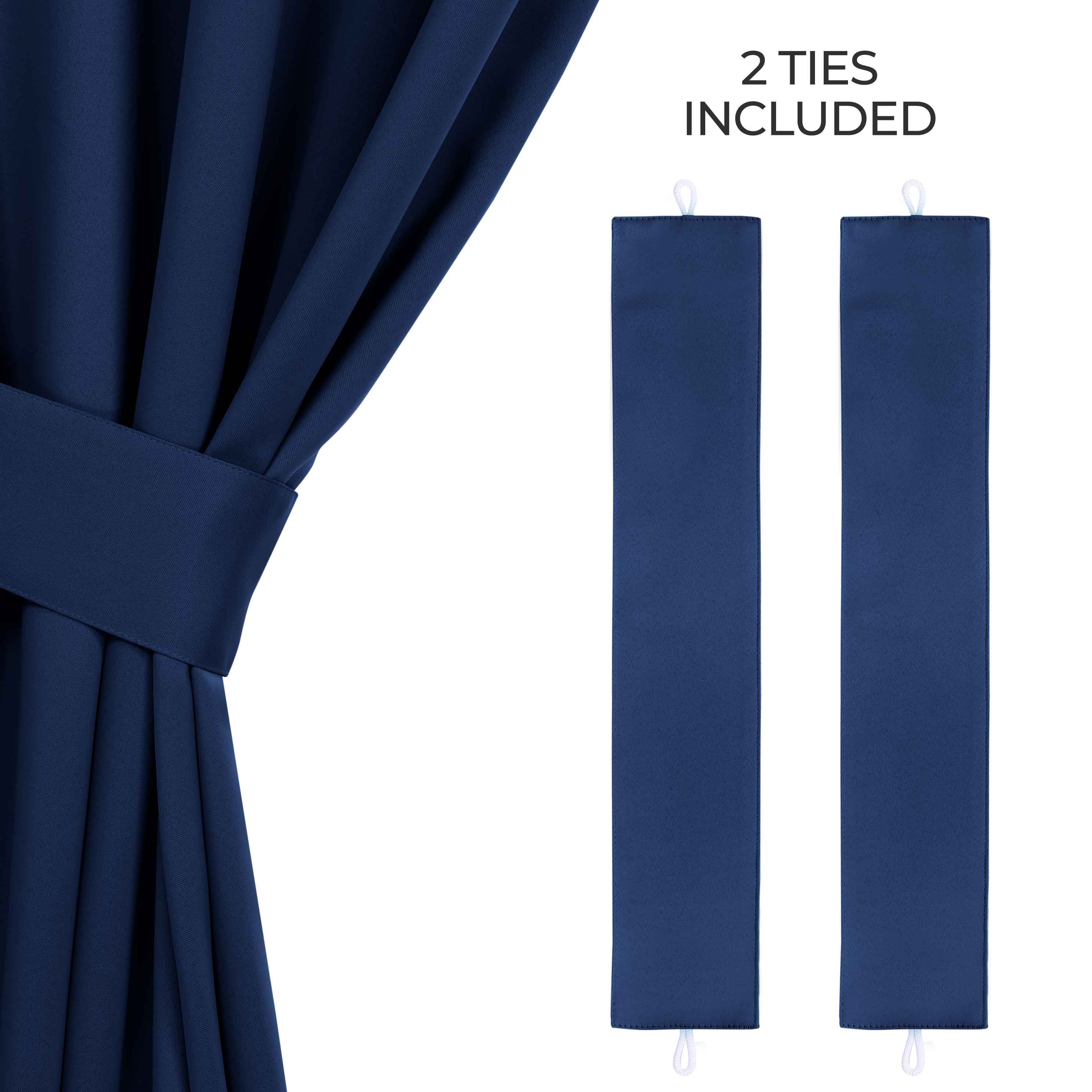 Classic Modern Solid Room Darkening Blackout Curtain Panels, Set of 2