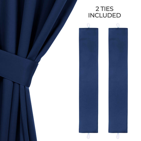 Classic Modern Solid Room Darkening Blackout Curtain Panels, Set of 2