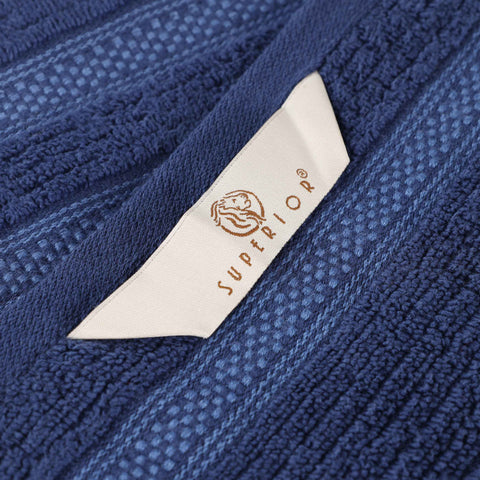 Brea Zero-Twist Cotton Ribbed Face Towel Set 12 Piece