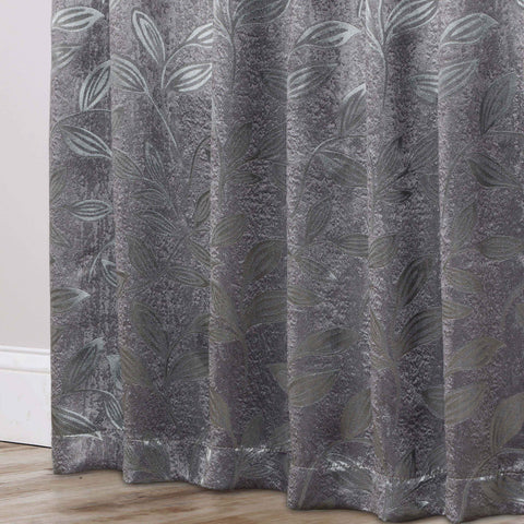 Leaves Room Darkening Washable Blackout Curtain Panels, Set of 2