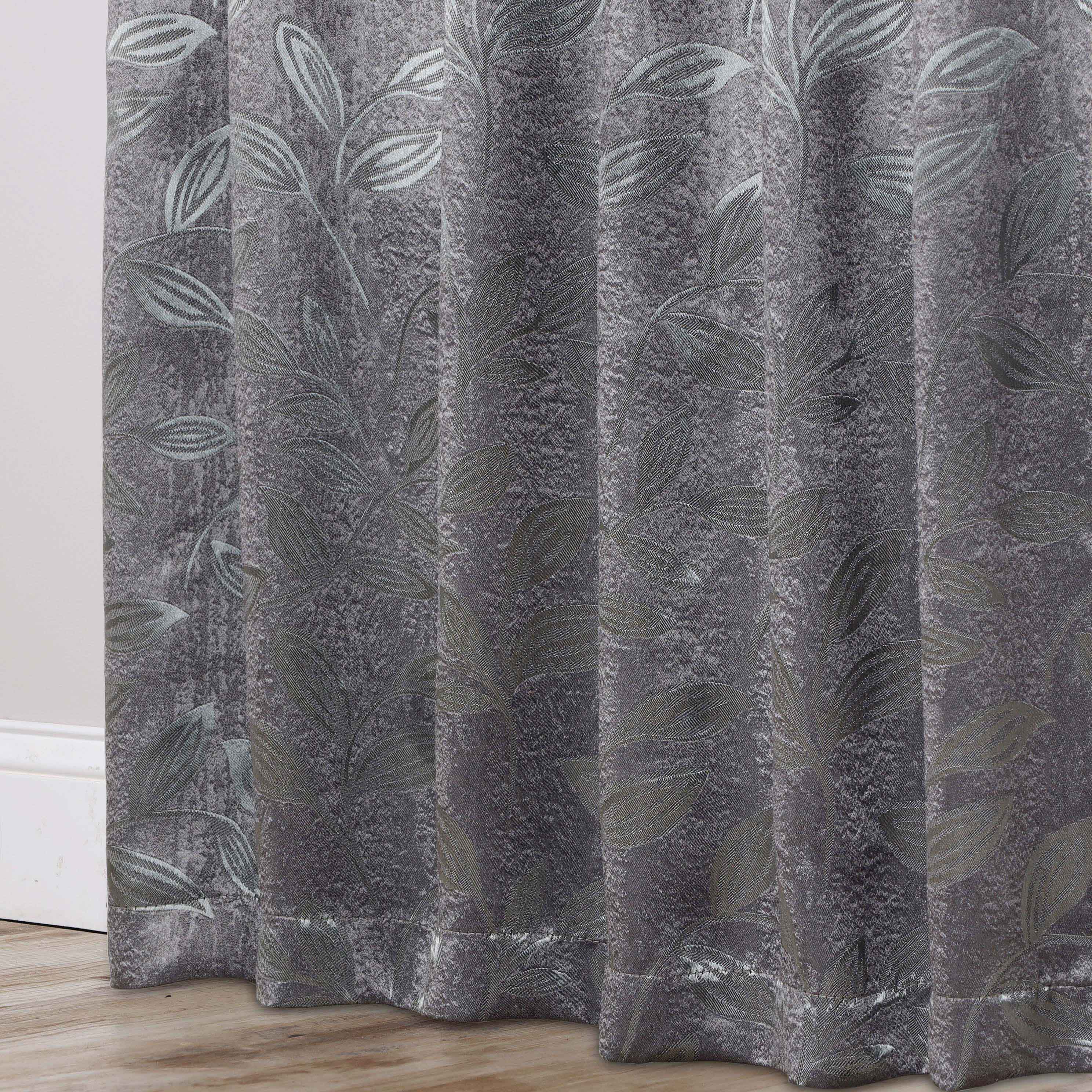 Leaves Room Darkening Washable Blackout Curtain Panels, Set of 2