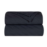 Milan Cotton Textured Jacquard Striped Lightweight Woven Blanket