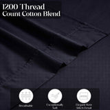 1200 Thread Count Cotton Rich Bed Sheet Set Solid Deep Pocket