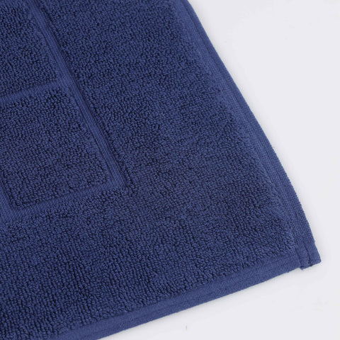 Nora Cotton Thick Solid Checkered Washable Bath Mat Set of 2