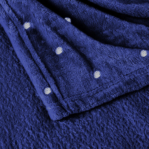 Fleece Plush Medium Weight Fluffy Soft Decorative Polka Dot Blanket