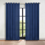 Classic Modern Solid Room Darkening Blackout Curtain Panels, Set of 2