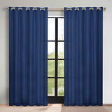 Classic Modern Solid Room Darkening Blackout Curtain Panels, Set of 2
