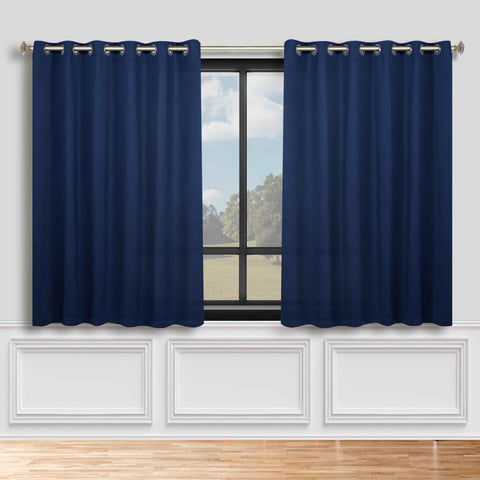 Blackout Window Curtains Classic Modern Room Darkening Set of 2