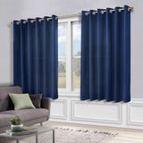Classic Modern Solid Room Darkening Blackout Curtain Panels, Set of 2
