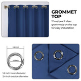 Classic Modern Solid Room Darkening Blackout Curtain Panels, Set of 2
