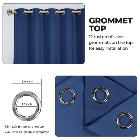 Blackout Window Curtains Classic Modern Room Darkening Set of 2