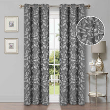 Leaves Room Darkening Blackout Curtain Panel Sets 8 Pieces
