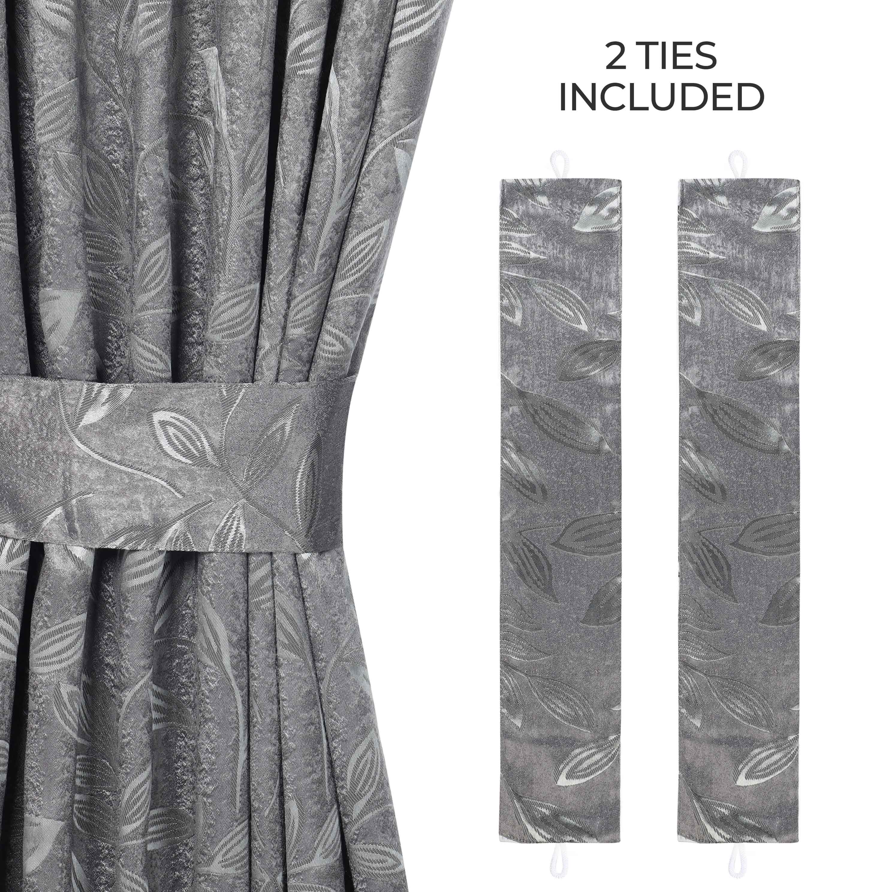 Leaves Room Darkening Washable Blackout Curtain Panels, Set of 2