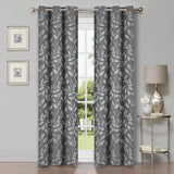 Leaves Machine Washable Room Darkening Blackout Curtains, Set of 2